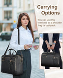 MATEIN 17.3 Inch Laptop Briefcase, Extra Large Convertible Briefcase Backpack for Women, Waterproof Laptop Bag for Work, 3 in 1 Shoulder Bag Computer Messenger Bag Gift for Business Office Lady, Black