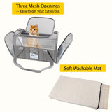Refrze Cat Carrier,Dog Carriers for Small Dogs Medium Cats Pet Carrier up to 15 Lbs, TSA Airline Approved Cat Carrier Soft, Cat Dog Crate Travel Bag,Grey