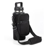 Ajrwiiy Water Bottle Carrier Bag for YETI Rambler 46/36oz Bottle - Water Bottle Holder with Strap, Adjustable Shoulder Sling Bag with 2 Pocket for Travel Hiking
