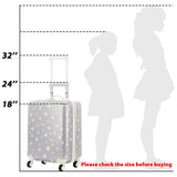 Redbaker 17 Inch 6 Pcs Kids Luggage Set Kids Rolling Luggage Double Pattern Suitcase for Boys Girls (Grey, Daisy Style)