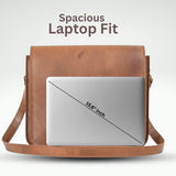 IndianHandoArt 16 inch Leather Real Messenger bag for Laptop Briefcase Satchel Men and Women (16 inch medium)