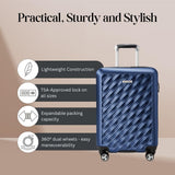 Ricardo Beverly Hills Melrose Hardside Expandable Luggage with Lightweight Construction for Smooth Traveling, Stylish, Durable, and Spacious, Men and Women, Prussian Blue, Carry-On 20-Inch