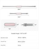 LUGGEX 56 Inch Shoulder Strap, SS01 Adjustable Replacement Belt with Padded Metal Hooks for Crossbody Duffel Messenger Sleeve Bag Brifcase, (SS01-Core, Pink)