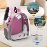 Vivicreate Large Cat Backpack Carrier for Travel and Hiking Transparent Pet Bubble Backpack for Cats up to 20lbs with Ventilation and Padded Straps Mochila para Gatos transportadora mascotas (Pink)