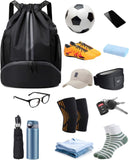 BROTOU Soccer Bags - Football & Volleyball Backpack with Ball & Shoe Compartment, Gym Bags for Men/Women (L, Black)