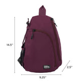Eddie Bauer Ripstop 8L Shoulder Sling Pack with Padded Air-Mesh Adjustable Crossbody Strap for Right or Left Handed Fit - Dk Plum
