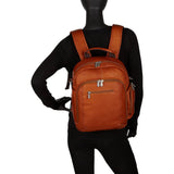 Piel Leather Laptop Backpack/Shoulder Bag, Saddle, One Size