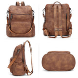 CLUCI Backpack Purse for Women Travel Backpack Large Leather Fashion Designer Lady Shoulder Bag with Tassel Brown
