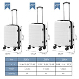 NEWBULIG 20 Inch Carry on Luggage, Lightweight Expandable Rolling Suit Case with TSA Lock, Hard Shell ABS Suitcase with Double Spinner Wheels, White