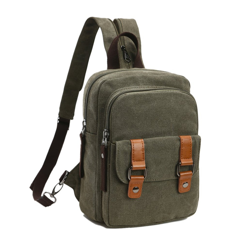 Arbag Small Cute Backpack Vintage Casual Canvas Shoulder Bag Daypack (Army green)