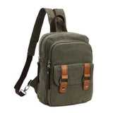Arbag Small Cute Backpack Vintage Casual Canvas Shoulder Bag Daypack (Army green)