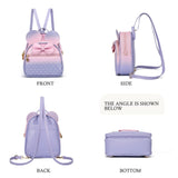 KL928 Girls Mini Backpack Bowknot Polka Dot Cute Small Daypacks Convertible Shoulder Bag Purse for Women