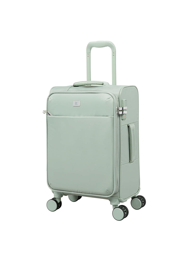 It Luggage Lustrous Luxe 22" Softside Carry-On 8 Wheel Spinner, Desert Sage