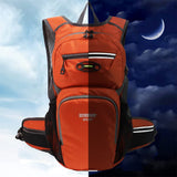 Lemuvlt Small Hiking Daypack Rucking Backpack 15L,Lightweight & Durable -Ideal Backpack for Skiing, Skating, Snowboarding,Hiking, Running, MTB Cycling (Orange)