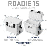 YETI Roadie 15 Hard Cooler with DoubleDuty Shoulder Strap, White