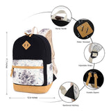 Good King School Backpack for Teen Girls Lightweight Laptop Backpack College Bookbag Stylish Casual Daypack with Lunch Box and Pencil Case, Black