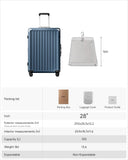 LUGGEX Checked Suitcase with Spinner Wheels, 8010S Aluminum Frame Zipperless Polycarbonate Hard Shell Suitcase (ZX-Core, Blue, 28 Inch)