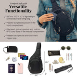 Baggallini Securtex® Anti-Theft Triple Zip Sling - Travel Backpack Sling Bag Crossbody - RFID Wallet Locking Zipper