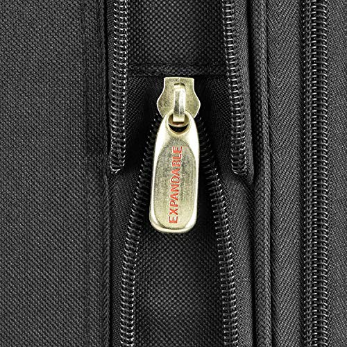 U.S. Traveler New Yorker Lightweight Expandable Rolling Luggage, Black, 4-Piece Set