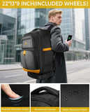 MATEIN Rolling Backpack with 4 Spinner Wheels, 17 Inch Backpack on Wheels with Shoulder Straps, Water Resistant Rolling Computer Bag Carry On Luggage, Business Travel Roller Laptop Bag for Women Men