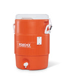 Igloo 5 Gallon Portable Sports Cooler Water Beverage Dispenser with Flat Seat Lid, Insulated Beverage Dispenser, Orange/White