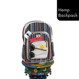 Marubhumi Natural Himalayan Hemp Backpack: Large, multi-pocket canvas travel laptop backpack; casual hippie daypack bag fits 15.6-inch notebook; lightweight backpack for women