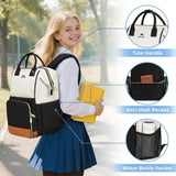 MATEIN Insulated Lunch Backpack for Women, 15.6 Inch Work Laptop Backpack with Lunch Compartment, Water-Resistant College Computer Backpacks Meal Prep Lunch Bag Gifts for Nurse Teacher Office Picnic