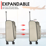 Verdi Travel Carry On Luggage with Spinner Wheels Softshell Lightweight Expandable 20 Inch Suitcase with USB Charging Port and 8-wheel Spinners Carryon Bag