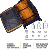 LUCAS Designer Luggage Collection - Expandable 24 Inch Softside Bag - Durable Mid-sized Ultra Lightweight Checked Suitcase with 8-Rolling Spinner Wheels (Royal Blue)