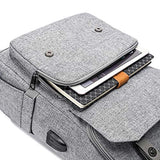 YALUNDISI Vintage Backpack Travel Laptop Backpack with usb Charging Port for Women & Men College Backpack Fits 15.6 Inch Laptop Grey