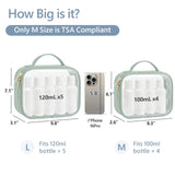 PACKISM TSA Approved Toiletry Bag Combo Pack, 1 Clear Makeup Bag Medium & Large for Checked Luggage, Clear Travel Bag with Handle, Water-resistant Travel Essentials Organizer, Laurel Green