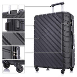 Apelila 4PC 18-28 Inch Hardshell Luggage ABS Luggages Sets With Spinner Wheels Hard Shell Spinner Carry On Suitcase (Black, 4 PCS)