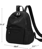 Backpack Purse for Women Ladies Nylon Bag Casual Daypack Travel Shopping Pack (A Style Black)