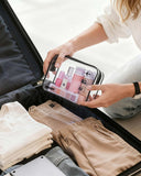 WANDF TSA Approved Toiletry Bag, 2 Packs Travel Clear Toiletry Bag, Quart Size Makeup Cosmetic Pouch with Zipper, Carry-On Airport Compliant Bag for Women and Men (2 pcs, Black)