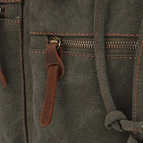KAUKKO Vintage Casual Canvas and Leather Rucksack Backpack