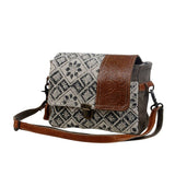 Myra Bag Spell Bound Messenger Bag Upcycled Cotton & Leather S-2875