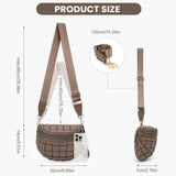 Duyijiff Puffer Crossbody Bum Bag Quilted Cherecked Cross Body Bumbags for Women Oversized Fanny Pack for Daily Use (Coffee)