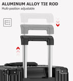 feilario 30in Super Large Captain Aluminum Frame Hardside Spinner Wheels Luggage, Removable Wheels Zipperless Checked Suitcase with Cup Holder/Phone Holder