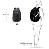 Swissdigital Design Laptop Backpack with USB Charging Port, Travel Backpack Fits 15.6 inches Computer, 31L College School Backpack for Men, Blue/Black | SD803-12