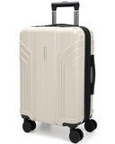 BAGSMART Expandable Carry On Luggage 22x14x9 Airline Approved, 1OO% PC Lightweight Hard Shell Suitcase, 20 Inch Travel Luggage with Spinner Wheels, Waterproof Rolling Suitcase, Biege