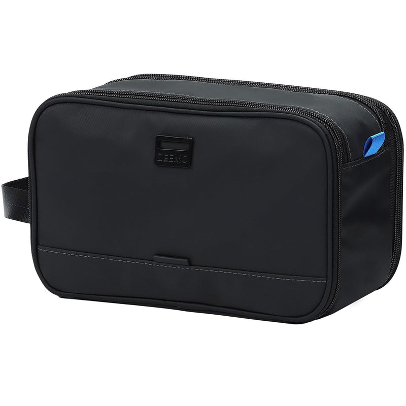 ZEEMO Travel Toiletry Bag for Men, Medium Water-Resistant Double-Sided Full-Open Dopp Kit, Versatile Organizer for Shower and Hygiene Accessories, Bathroom Essentials, Cosmetics, Black