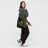 KALIDI Corduroy Tote Bag, Large Messenger Bag Shoulder Hobo Anti Splash Crossbody Zipper Bag Casual Work Shopping Women Dark Green