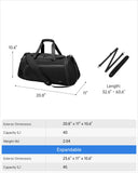 LUGGEX Gym Duffle Bag for Women Men, TDX01 Expandable Sports Gym Bag with Shoe Compartment, Wet Pocket, Water-Resistant Travel Duffel Bags Carry On Duffel Bag Backpack (TDX-Pro, Black, 40L)