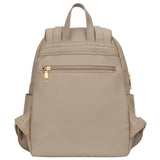 KKXIU Women’s Stylish Leather Backpack Purse – Lightweight Travel Backpack with Multiple Pockets, Lychee Grain PU Leather, Gold Hardware (A-Khaki, 10x12x4.5 Inches)