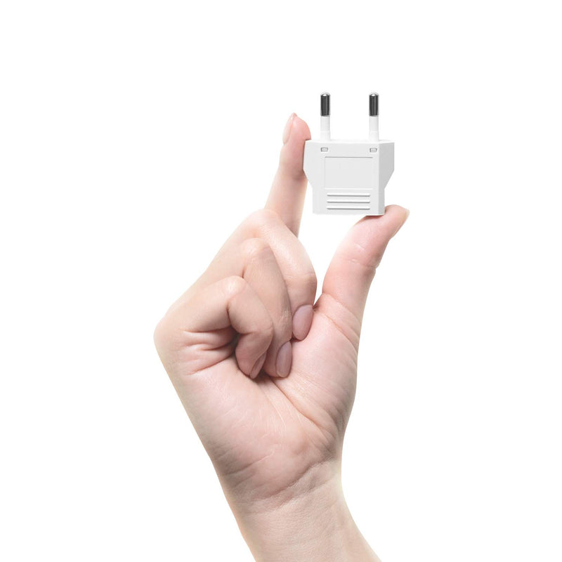 4 Pack European Travel Plug Adapter, Unidapt US to Europe Plug Adapter, European Adapter Type C Pin Adaptor, Outlet Converter America USA to Europe Italy Spain Germany France EU, Power Plug, White