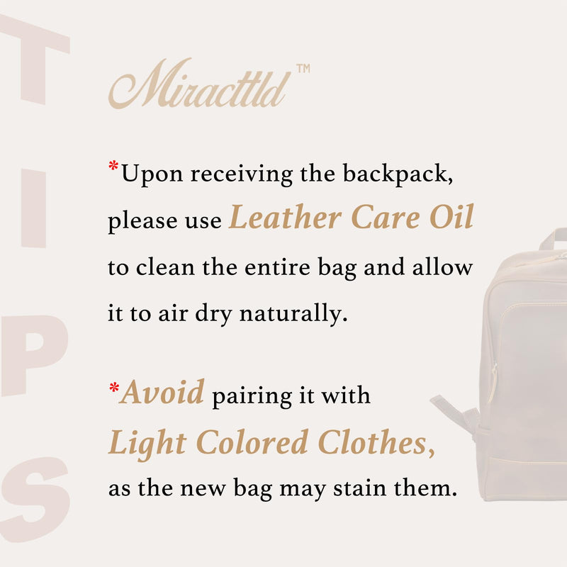 Miracttld Leather Backpack for Men 15.6" Laptop Backpack 100% Madagascar top-Grain Leather Backpack Brown Medium Size