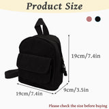 WisePoint Small Backpack Purse, Corduroy Mini Backpack Purse for Women and Girls, Fashion Women Backpack Purse (black)