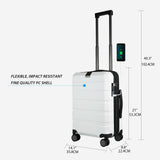 KROSER Hardside Expandable Carry On Luggage with Spinner Wheels & Built-in TSA Lock, Durable Suitcase Rolling Luggage with USB Port, Carry-On 20-Inch, White
