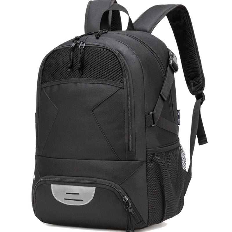 AIRTTUZ Basketball Backpack with Separate Ball Compartment and Shoes Pocket, Large Capacity Sports Equipment Bags for Basketball, Soccer, and Volleyball. (black)