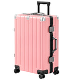 Krute Zipperless Luggage 24 Inch Aluminum Frame Suitcase with Spinner Wheels PC+ABS Hardide Checked Luggage TSA Approved